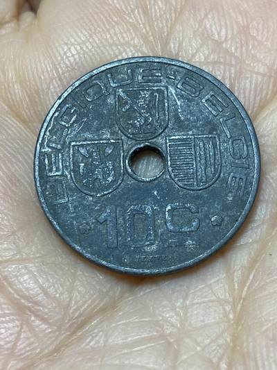 2025年第一百一十七场(总第一百四十三场）外国好品散币(免佣金) - 比利时🇧🇪1943年10分(利奥波德三世，二战德国占领时期，法语–荷语版)