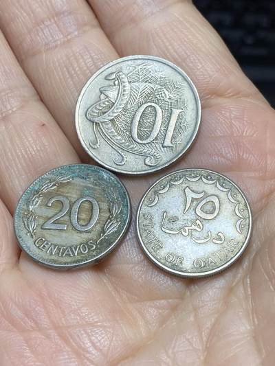 2025年第一百一十七场(总第一百四十三场）外国好品散币(免佣金) - 散币3枚：澳大利亚🇦🇺1967年10，厄瓜多尔🇪🇨1946年20分，卡塔尔🇶🇦