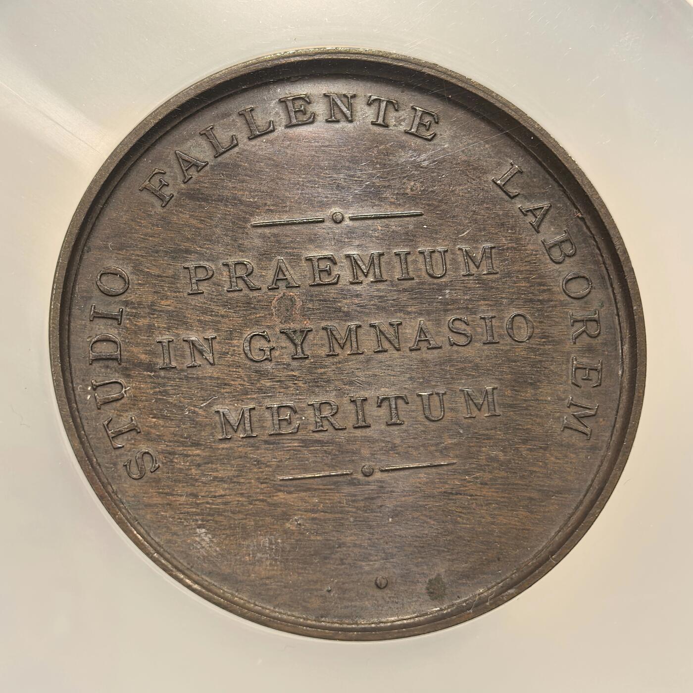 博洋堂世界钱币拍卖第144期（全场包邮） NGC UNC 19世纪英国文法学校纪念铜章（57MM）