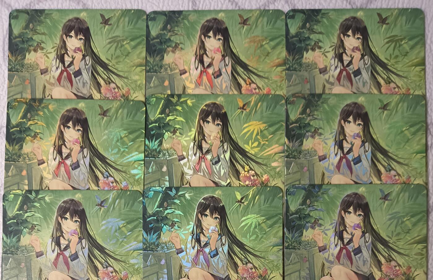 花开卡拍第44期（10月26号周日截拍，品控勿拍!!!拍品不寄存，运费5元，自制卡难免瑕疵，可能存在轻微撞角爆边等出厂瑕疵，品控介意勿拍！） 碧蓝航线  卡牌 9张彩闪