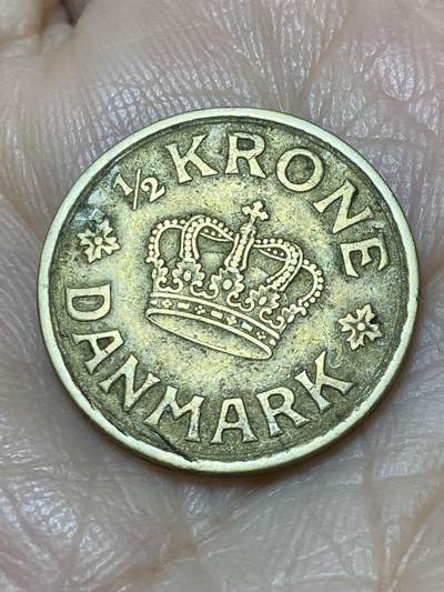 2025年第一百一十七场(总第一百四十三场）外国好品散币(免佣金) - 丹麦🇩🇰1925年1/2克朗(克里斯蒂安十世，HCN; GJ版)
