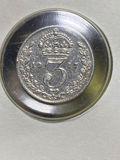 2025年第一百一十七场(总第一百四十三场）外国好品散币(免佣金) 少见邮币–英国🇬🇧1917年3便士银币(2007年帕斯尚尔战役90周年纪念封，含1917年乔治五世第一版3便士一枚，925高银)