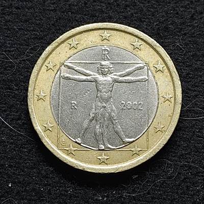 【全场包邮】纯粹捡漏拍472场（免费代拍第9场） - 意大利2002年维特鲁威人1欧元双色币