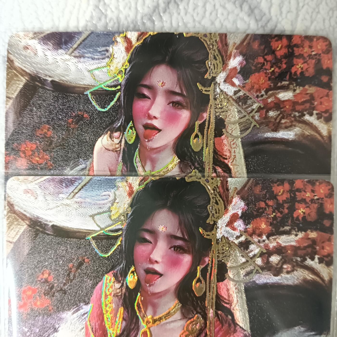 花开卡拍第44期（10月26号周日截拍，品控勿拍!!!拍品不寄存，运费5元，自制卡难免瑕疵，可能存在轻微撞角爆边等出厂瑕疵，品控介意勿拍！） 星宿卡牌 媚玄鉴 第一弹 妲己二渐变 幻彩粗闪