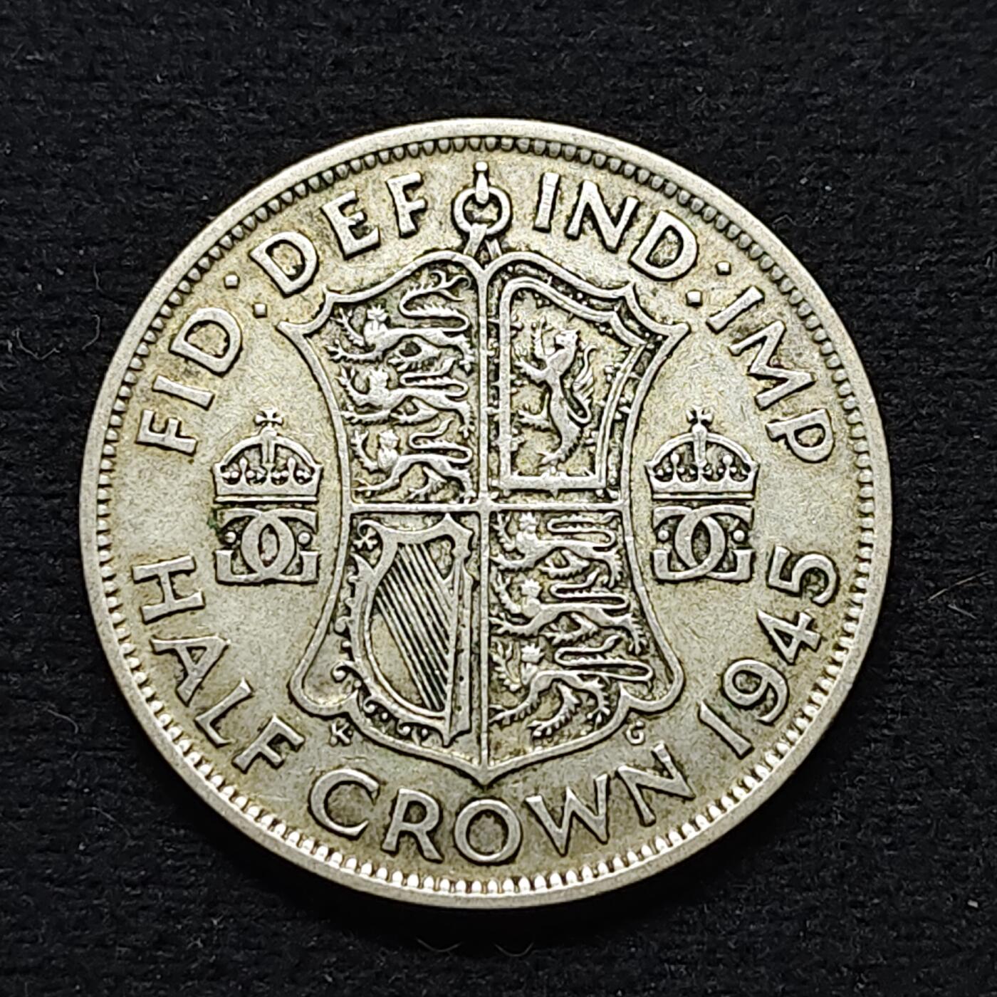 【全场包邮】纯粹捡漏拍472场（免费代拍第9场） 英国1945年乔治六世半克朗银币