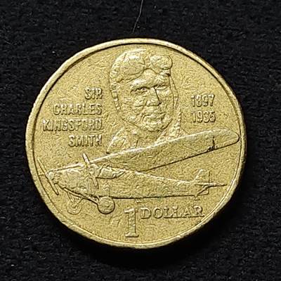 【全场包邮】纯粹捡漏拍472场（免费代拍第9场） - 澳大利亚1997年1元冒险家金斯福德史密斯爵士诞生100周年纪念币
