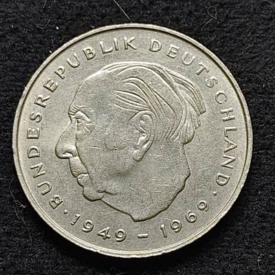 【全场包邮】纯粹捡漏拍472场（免费代拍第9场） - 德国联邦德国1982年特奥多尔·豪斯2马克