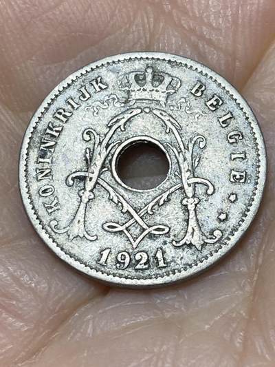 2025年第一百一十七场(总第一百四十三场）外国好品散币(免佣金) 比利时🇧🇪1921年5分(阿尔贝一世时期，荷语版)