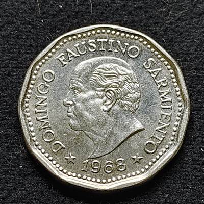 【全场包邮】纯粹捡漏拍472场（免费代拍第9场） - 阿根廷1968年25比索达·福斯蒂诺·萨米恩托逝世80周年纪念币