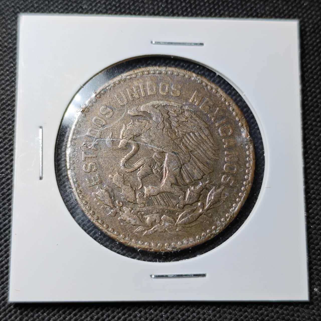 KK钱币收藏小铺  第358场  2月预留时间 周末发货  1956墨西哥大铜币