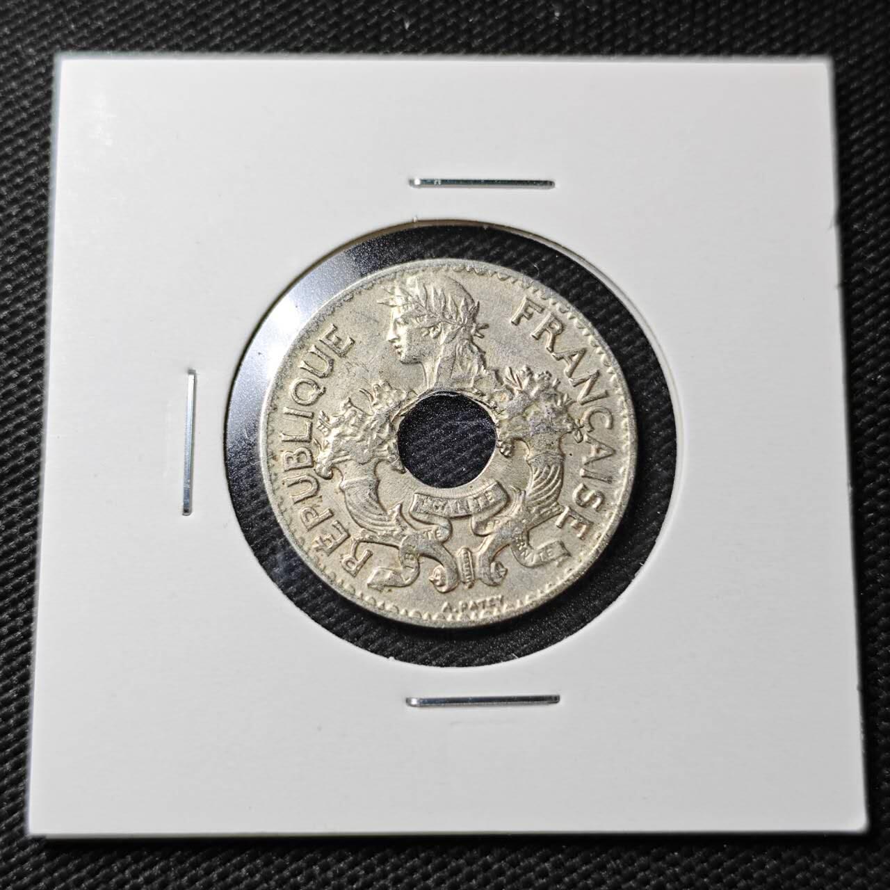 KK钱币收藏小铺  第358场  2月预留时间 周末发货  1938法属印支5分镍币