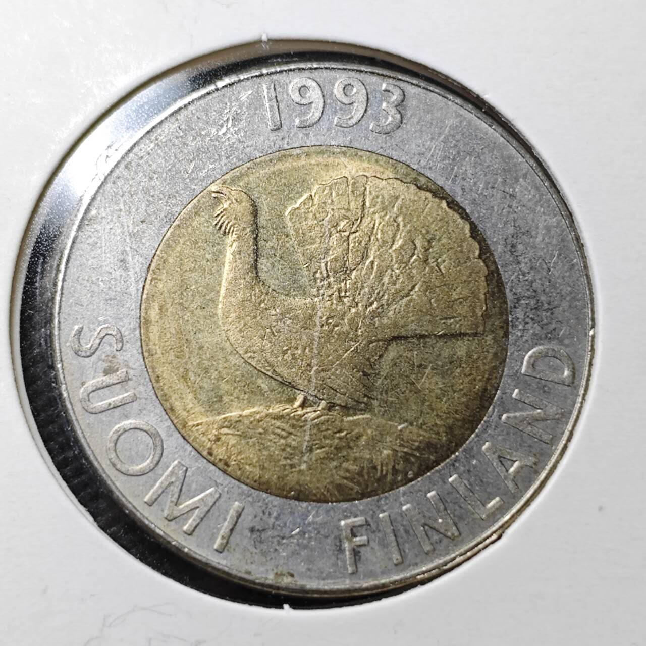 KK钱币收藏小铺  第358场  2月预留时间 周末发货  芬兰10芬尼 双色币