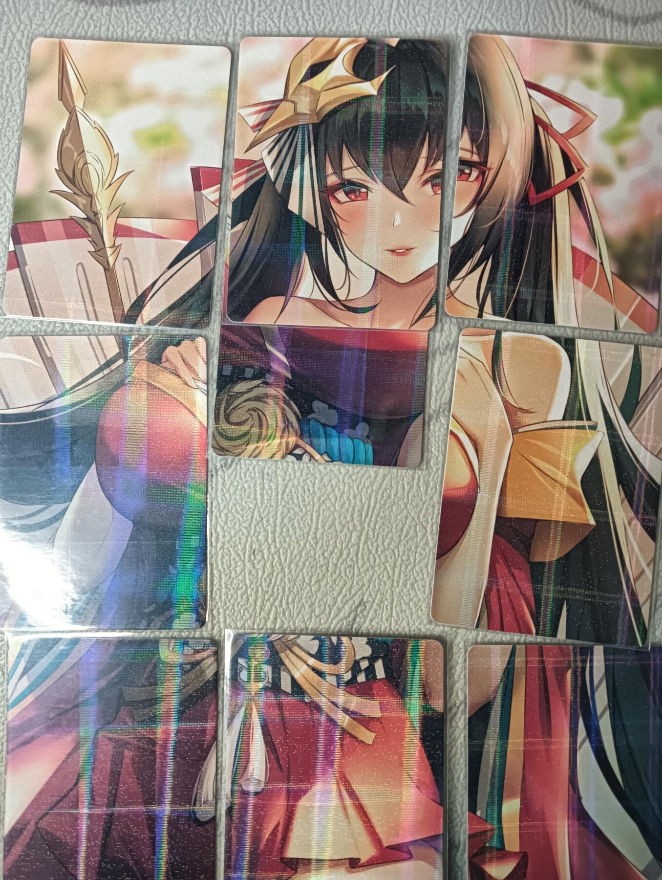 花开卡拍第44期（10月26号周日截拍，品控勿拍!!!拍品不寄存，运费5元，自制卡难免瑕疵，可能存在轻微撞角爆边等出厂瑕疵，品控介意勿拍！） 碧蓝航线 大凤 九拼 纱布闪 薄卡