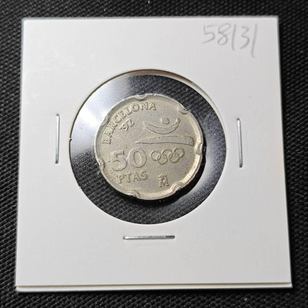 KK钱币收藏小铺  第358场  2月预留时间 周末发货  西班牙50比塞塔纪念币