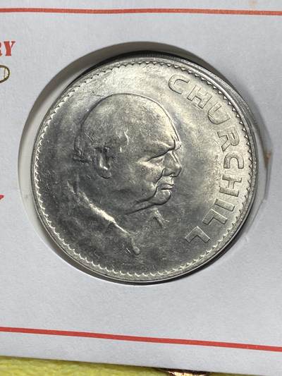 2025年第一百一十七场(总第一百四十三场）外国好品散币(免佣金) 邮币封–英国🇬🇧1965年25便士(二战胜利50周年纪念封，内附1965年25便士丘吉尔逝世纪念币)