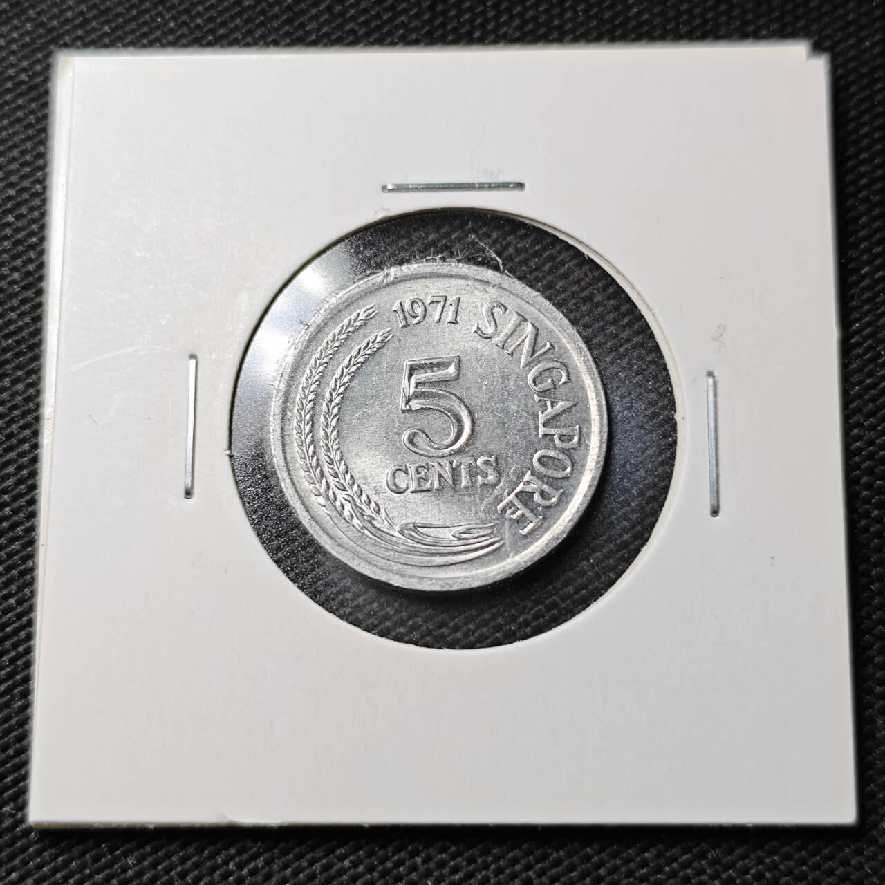 KK钱币收藏小铺  第358场  2月预留时间 周末发货  新加坡农粮纪念币5分