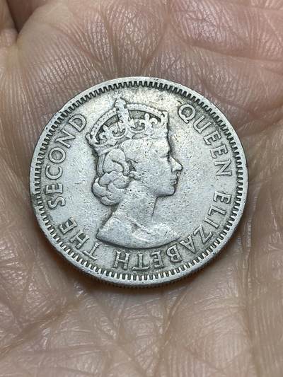 2025年第一百一十七场(总第一百四十三场）外国好品散币(免佣金) 英属加勒比领地1959年25分(伊丽莎白二世青年带冠)