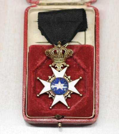 大猫徽章拍卖 第281期 - 瑞典北极星勋章 带盒，勋章主体18K金