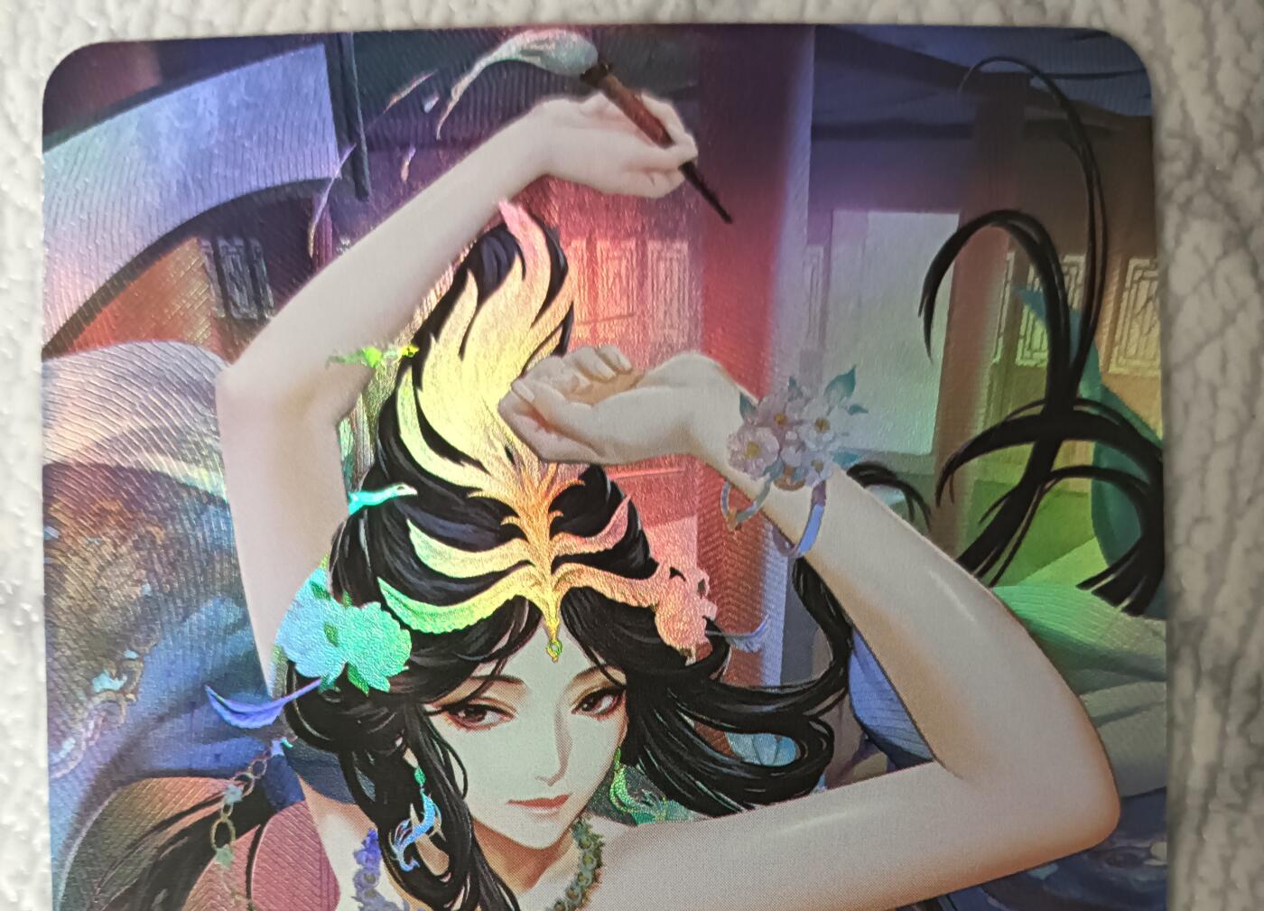 花开卡拍第44期（10月26号周日截拍，品控勿拍!!!拍品不寄存，运费5元，自制卡难免瑕疵，可能存在轻微撞角爆边等出厂瑕疵，品控介意勿拍！） 青鸾殿积分兑换艺术卡 辛宪英 彩闪1张
