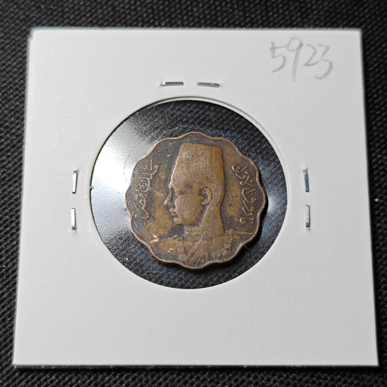 KK钱币收藏小铺  第359场  2月预留时间 周末发货 埃及5米利姆铜币 