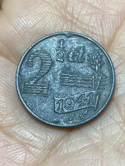2025年第一百一十七场(总第一百四十三场）外国好品散币(免佣金) - 稀少好品–荷兰🇳🇱1941年2.5分(威廉明娜女王，二战德国占领时期)