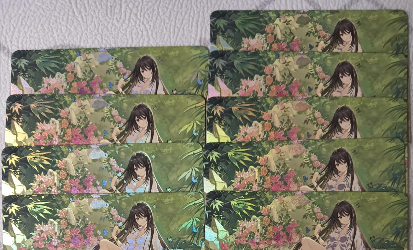 花开卡拍第44期（10月26号周日截拍，品控勿拍!!!拍品不寄存，运费5元，自制卡难免瑕疵，可能存在轻微撞角爆边等出厂瑕疵，品控介意勿拍！） 碧蓝航线 卡牌 9张彩闪