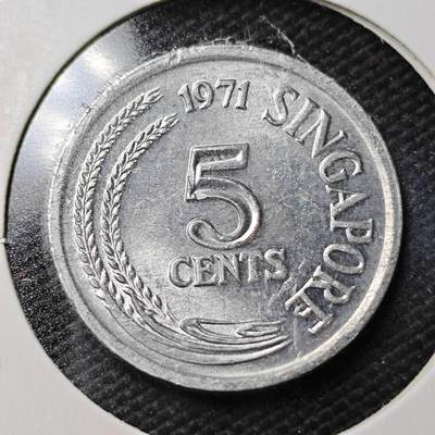 KK钱币收藏小铺  第358场  2月预留时间 周末发货 -  新加坡农粮纪念币5分