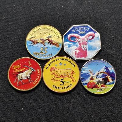 【全场包邮】纯粹捡漏拍472场（免费代拍第9场） - 索马里2002年羚羊栖息地保护彩色套币