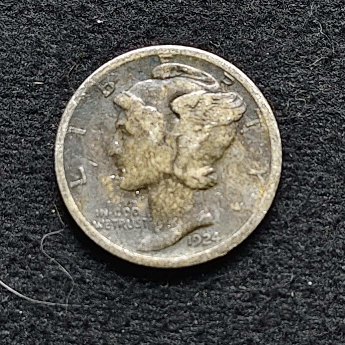 【全场包邮】纯粹捡漏拍472场（免费代拍第9场） 美国1924年小飞人10分银币