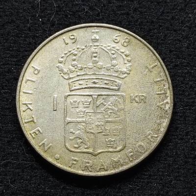 【全场包邮】纯粹捡漏拍472场（免费代拍第9场） - 瑞典1968年古斯塔夫六世1克朗