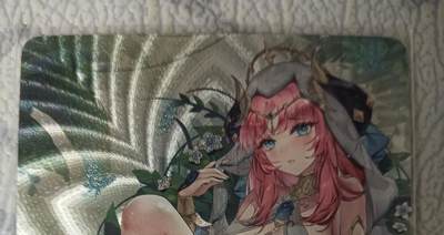 花开卡拍第44期（10月26号周日截拍，品控勿拍!!!拍品不寄存，运费5元，自制卡难免瑕疵，可能存在轻微撞角爆边等出厂瑕疵，品控介意勿拍！） - 原神卡牌 妮露 粗闪 卡背黑丝清凉版