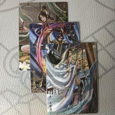 花开卡拍第44期（10月26号周日截拍，品控勿拍!!!拍品不寄存，运费5元，自制卡难免瑕疵，可能存在轻微撞角爆边等出厂瑕疵，品控介意勿拍！） - 卡玩帕克 魂姬三国 1套3张 粗闪