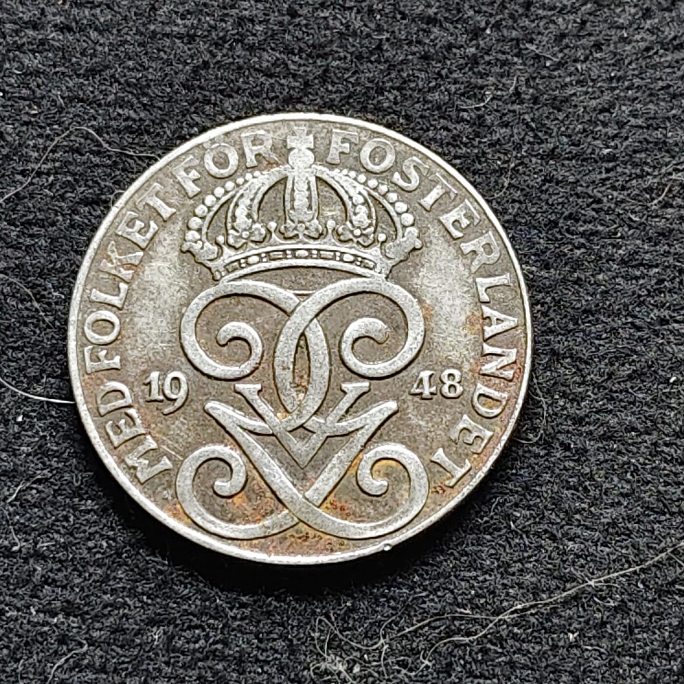 【全场包邮】纯粹捡漏拍472场（免费代拍第9场） 瑞典1948年2欧尔铁币