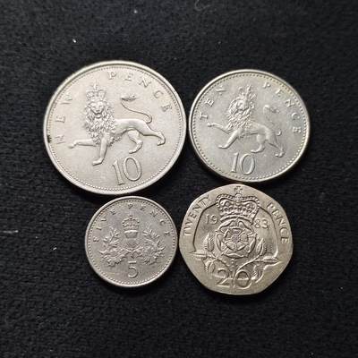 【全场包邮】纯粹捡漏拍472场（免费代拍第9场） - 英国各年份散币4枚一组-含大小版10便士