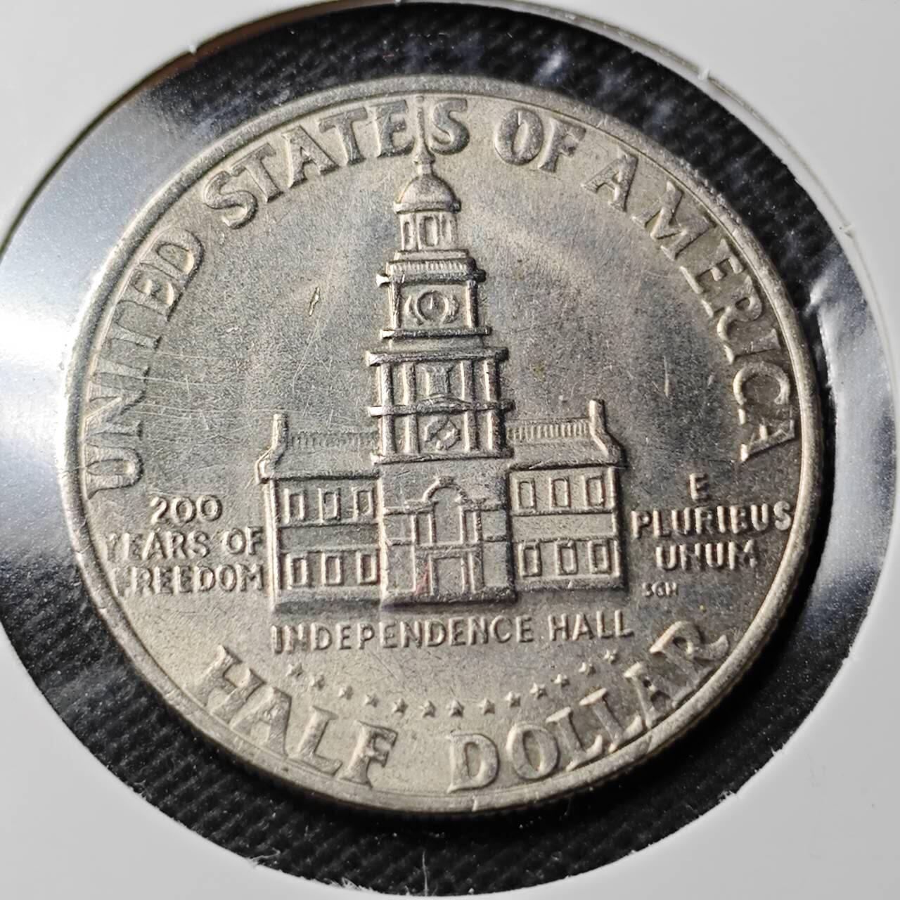 KK钱币收藏小铺  第358场  2月预留时间 周末发货  1976美国50分纪念币