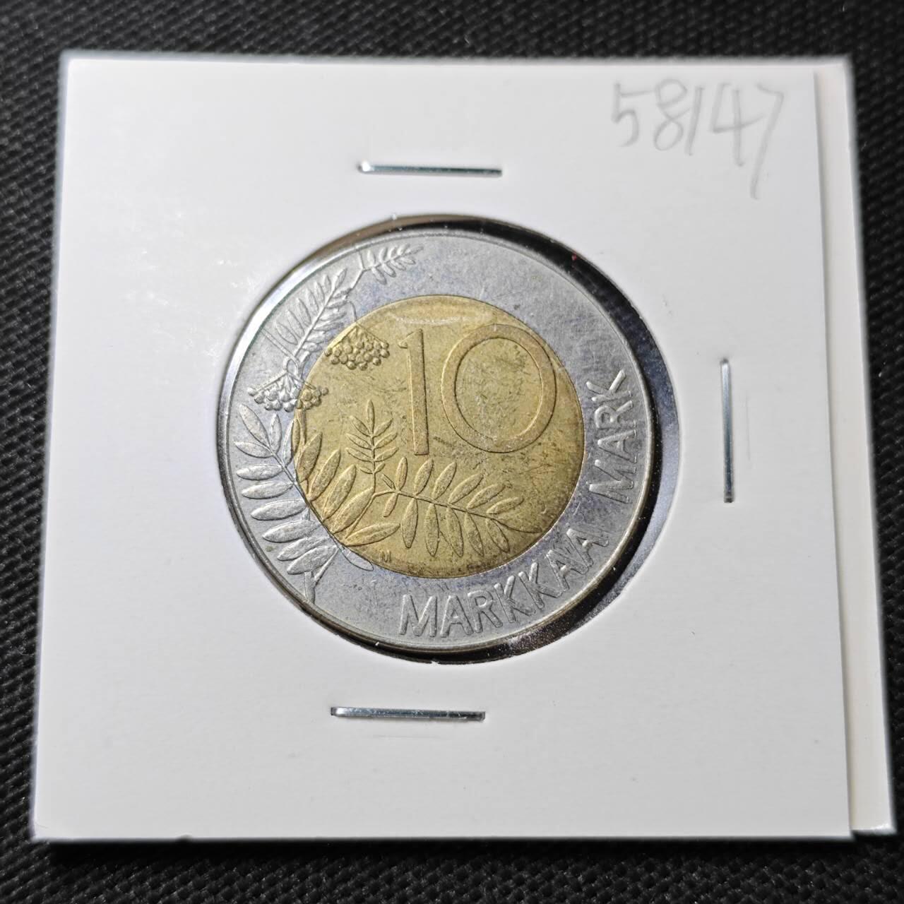 KK钱币收藏小铺  第358场  2月预留时间 周末发货  芬兰10芬尼 双色币