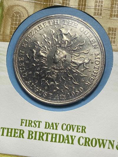 2025年第一百一十七场(总第一百四十三场）外国好品散币(免佣金) 邮币封–英国🇬🇧1980年25便士(伊丽莎白二世女王母亲80岁寿辰纪念封)