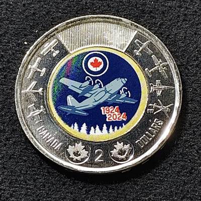 【全场包邮】纯粹捡漏拍472场（免费代拍第9场） - 加拿大2024年2元加拿大空军100周年彩色双色纪念币