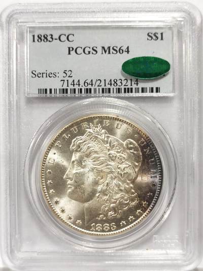 博洋堂世界钱币拍卖第144期（全场包邮） - PCGS MS64 美国1883 CC摩根 CAC 卡森厂高分难得 人像面黄紫色五彩包浆
