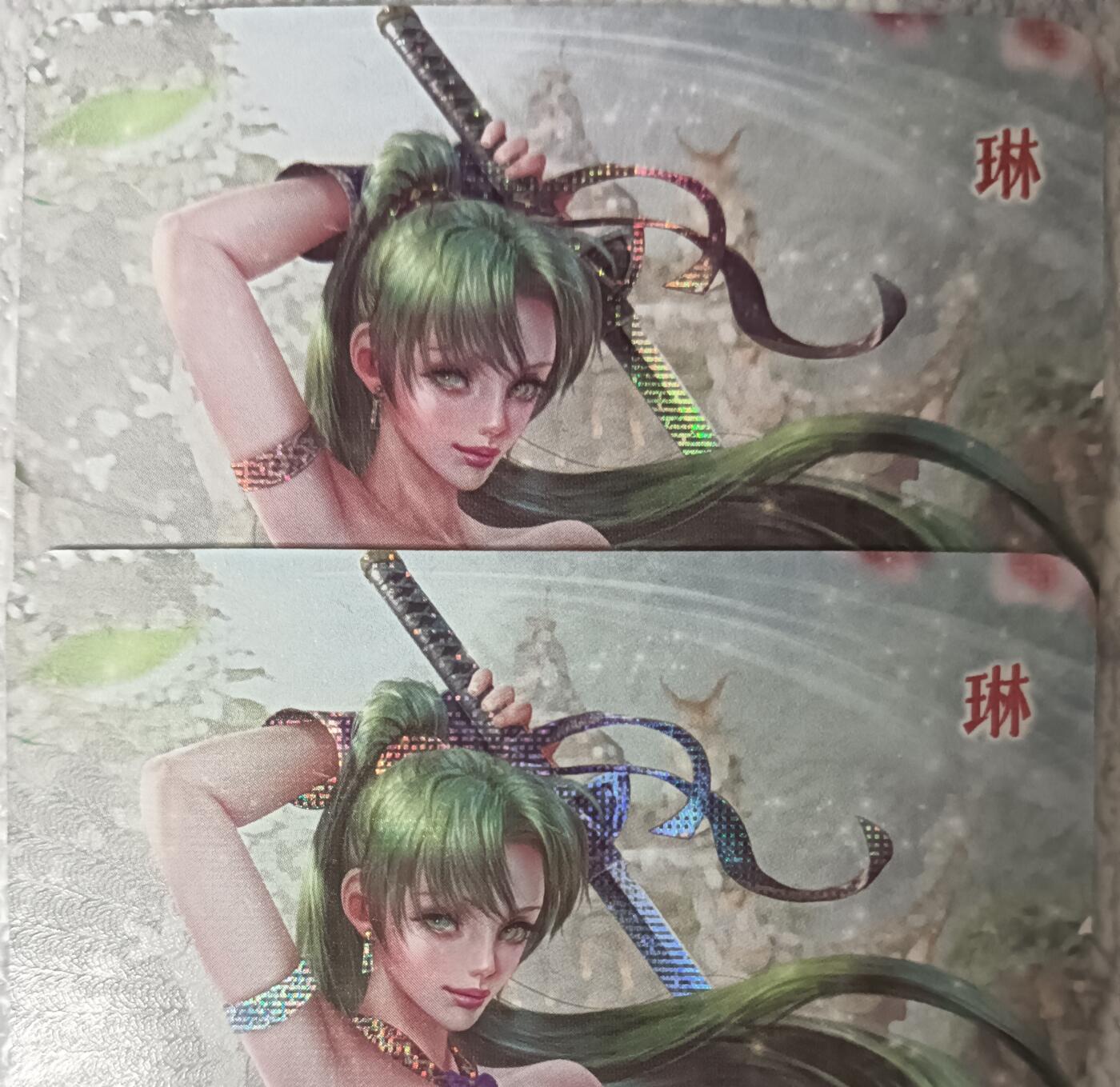 花开卡拍第44期（10月26号周日截拍，品控勿拍!!!拍品不寄存，运费5元，自制卡难免瑕疵，可能存在轻微撞角爆边等出厂瑕疵，品控介意勿拍！） 琳  艺术对卡  2张纱布闪