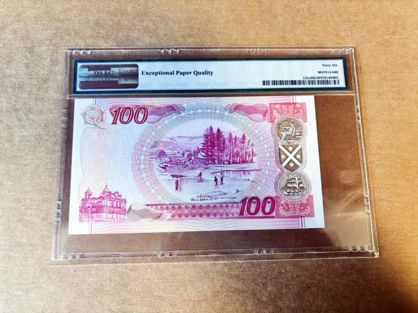 【Blue Auction】世界纸币精拍第742期——18级TOP拍卖/信誉/品质/专业/高效💫  【亚军分 AA冠】苏格兰银行1999年100镑 300周年纪念钞 文学家沃尔特·司各特 打高尔夫大场景 PMG66EPQ