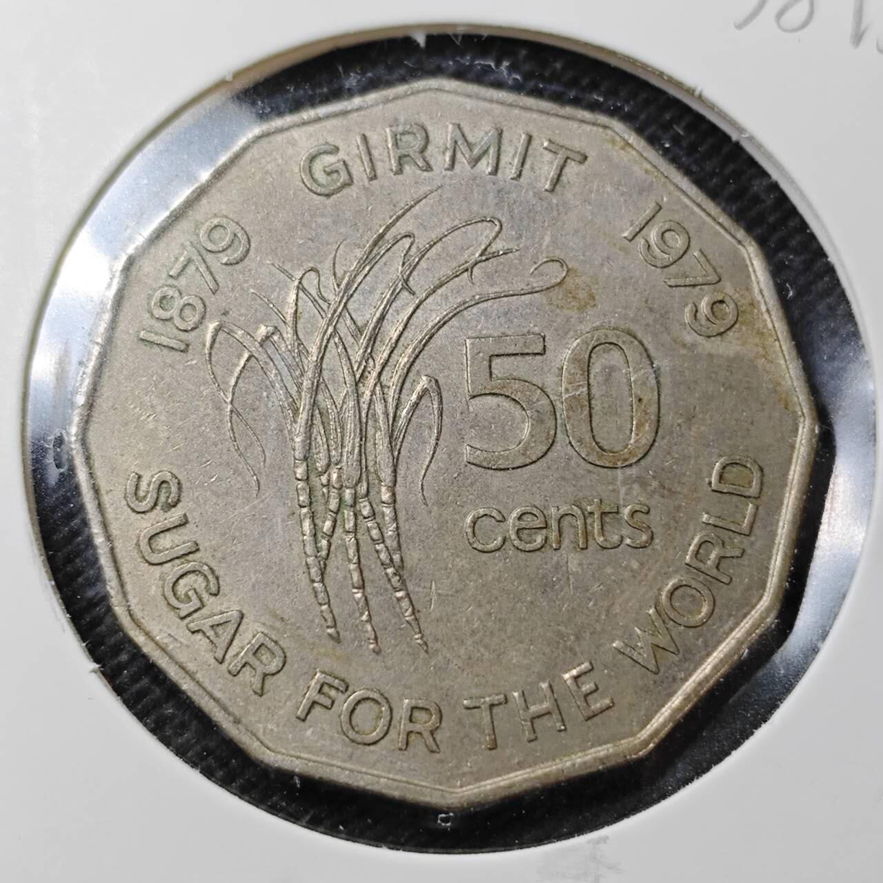 KK钱币收藏小铺  第358场  2月预留时间 周末发货  1979斐济50分纪念币