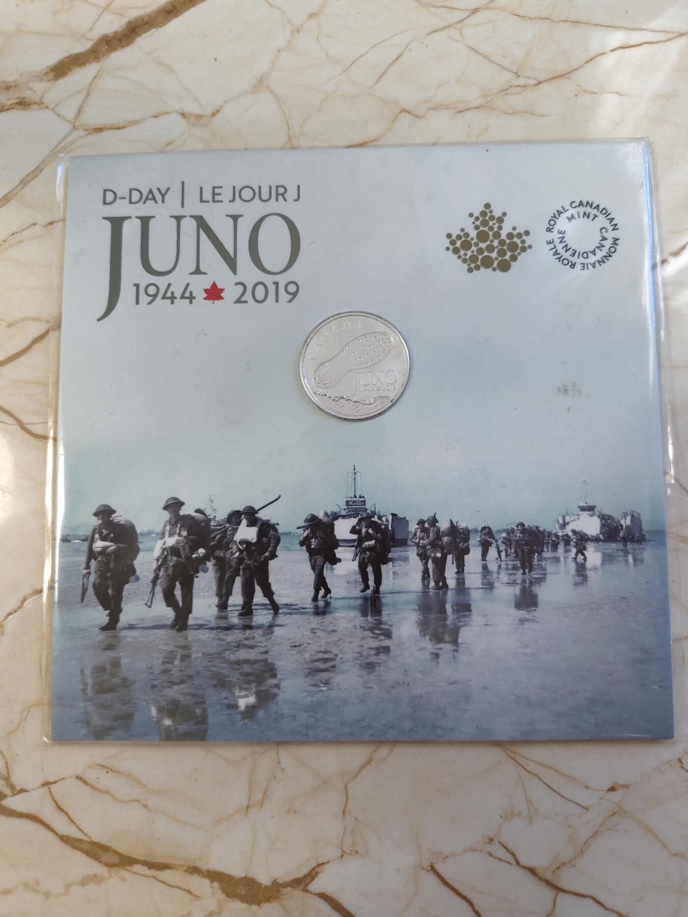 第179期拍卖【长期征集拍品】 卡装加拿大2019诺曼底登陆75周年朱诺滩战役银币，9999银，7.96克
