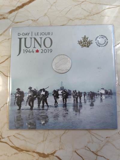 第179期拍卖【长期征集拍品】 - 卡装加拿大2019诺曼底登陆75周年朱诺滩战役银币，9999银，7.96克
