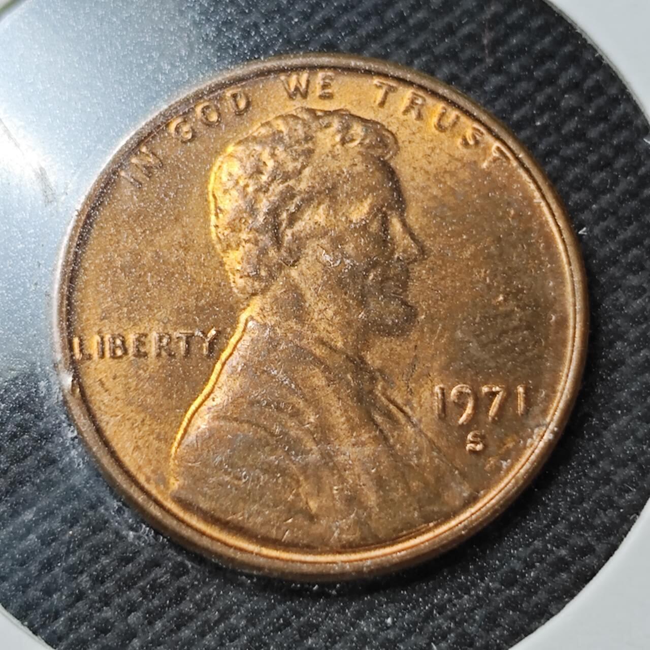 KK钱币收藏小铺  第358场  2月预留时间 周末发货  1971美国1分铜币 好品