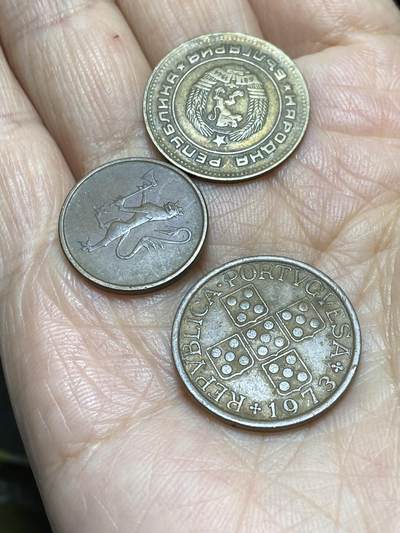 2025年第一百一十七场(总第一百四十三场）外国好品散币(免佣金) 散币3枚：葡萄牙🇵🇹1973年50分，挪威🇳🇴1973年5欧尔，保加利亚🇧🇬1974年5斯托丁基