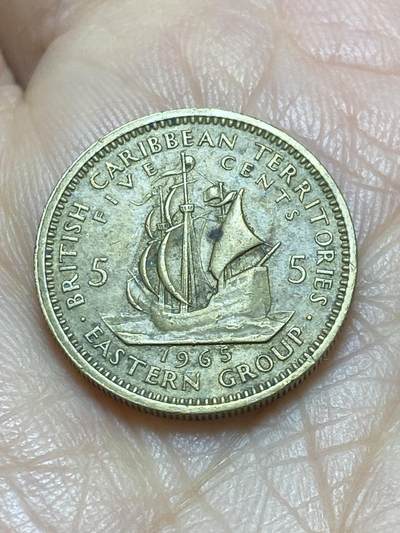 2025年第一百一十七场(总第一百四十三场）外国好品散币(免佣金) - 英属加勒比领地1965年5分(伊丽莎白二世青年带冠)