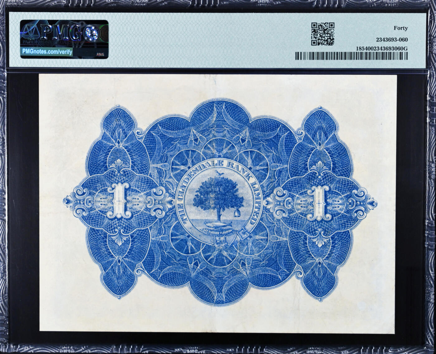 【Blue Auction】世界纸币精拍第742期——18级TOP拍卖/信誉/品质/专业/高效💫 【仅1张更高分 个位数记录 早期大票幅版珍罕】苏格兰 克莱斯戴尔银行 1922-26年1镑 大方块 多个独立场景 美女众多 设计精美 PMG40