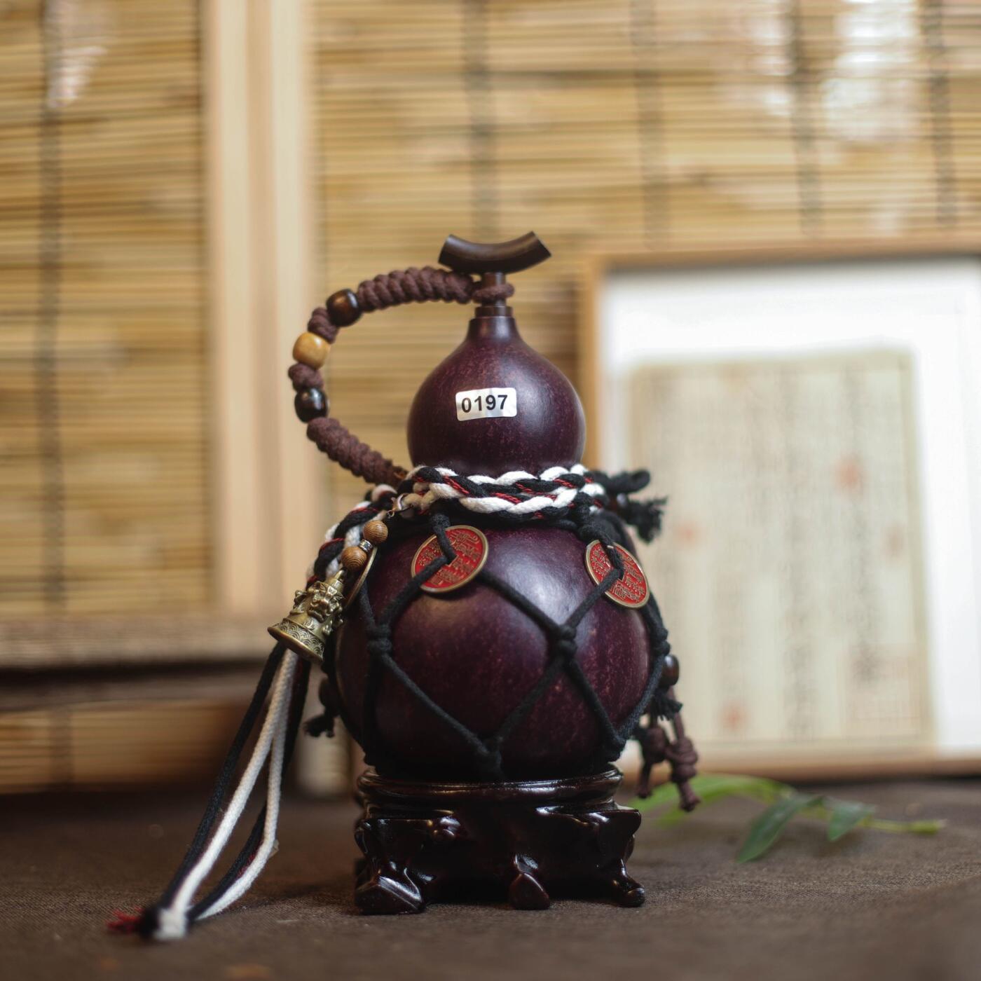 听雨轩（9）精品 非遗工艺天然大漆酒葫芦 一物一图专场 精品非遗工艺天然大漆酒葫芦0197 500ml