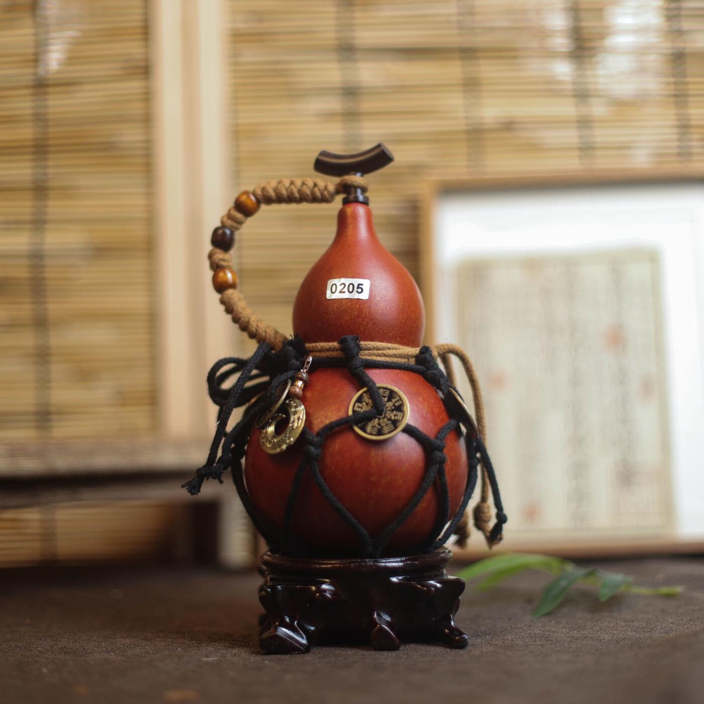 听雨轩（9）精品 非遗工艺天然大漆酒葫芦 一物一图专场 精品非遗工艺天然大漆酒葫芦0205 500ml